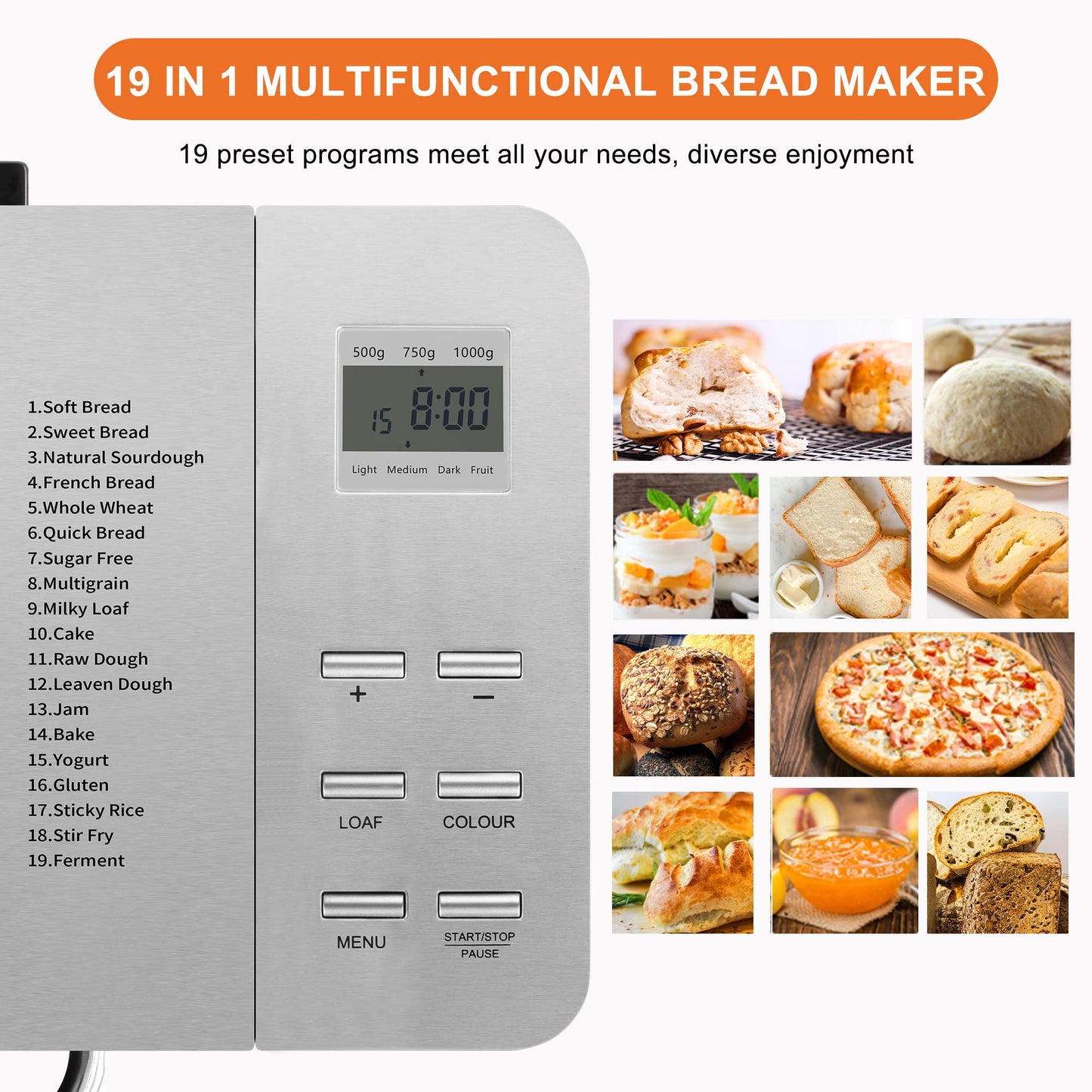 Bread Maker Machines 19 in 1